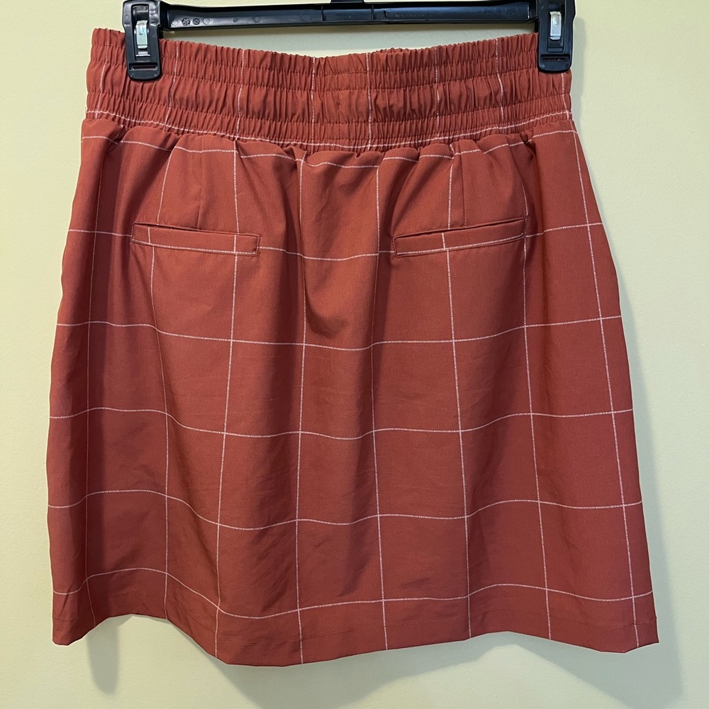 Albion windowpane print skirt